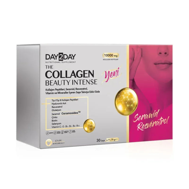 Day2Day The Collagen Beauty Intense 30 Sachet x 12 gr (Strawberry Flavored)