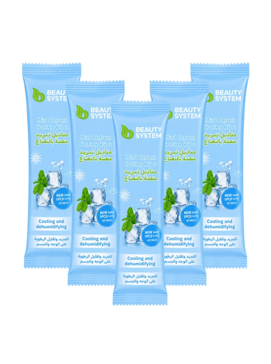 Beauty System Mint Face & Body Wipes 6 Pieces